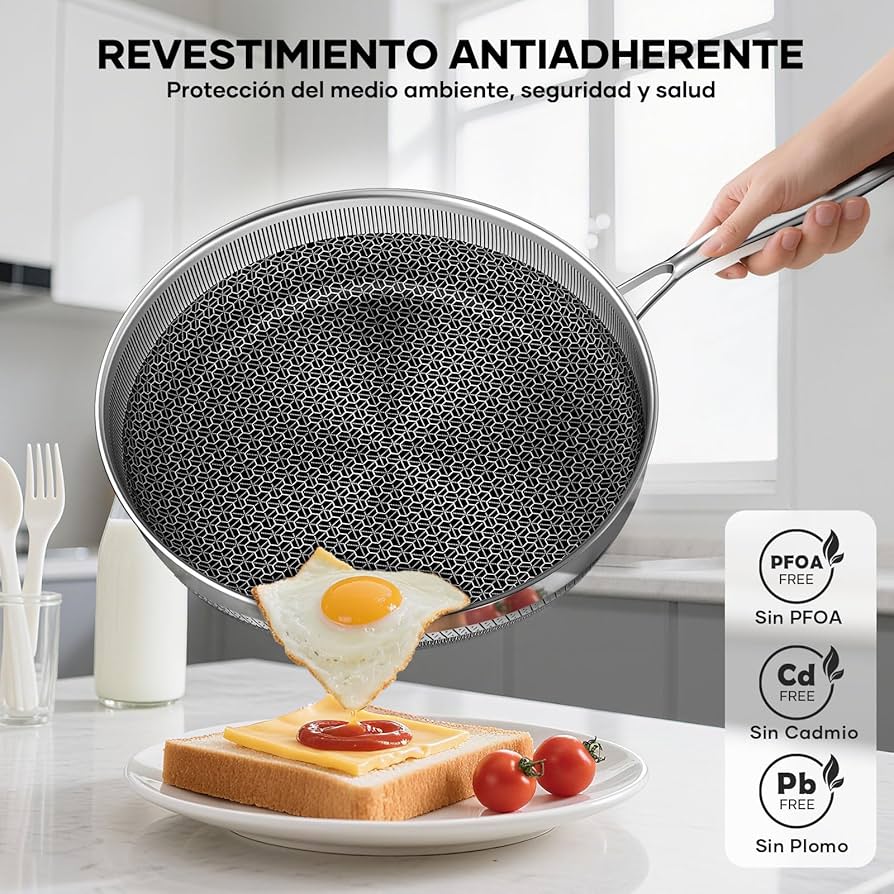 Fino Juego de Sartenes - Acero Inoxidable de Alta Calidad